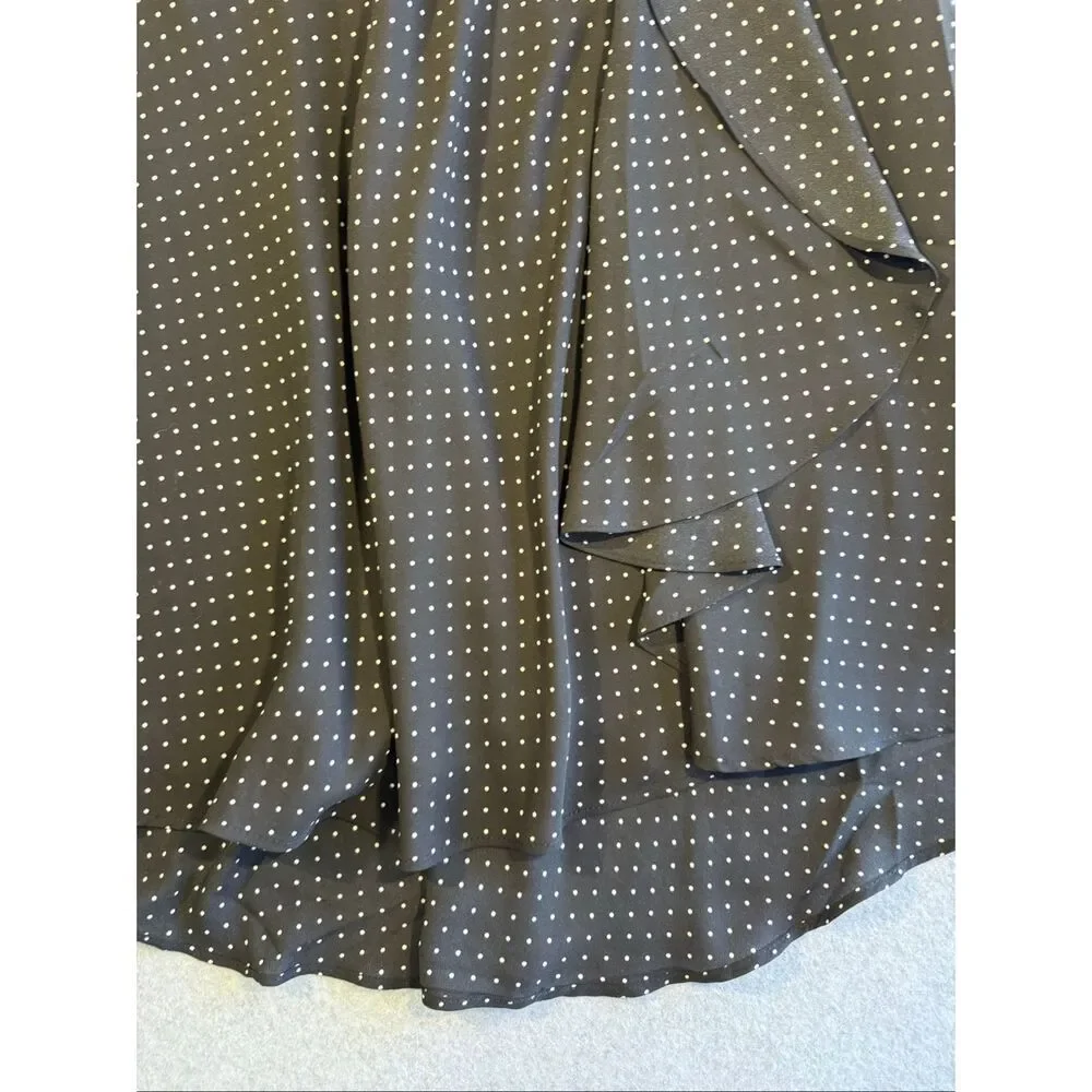 Talbots polkadot midi asymmetrical flowy skirt 10